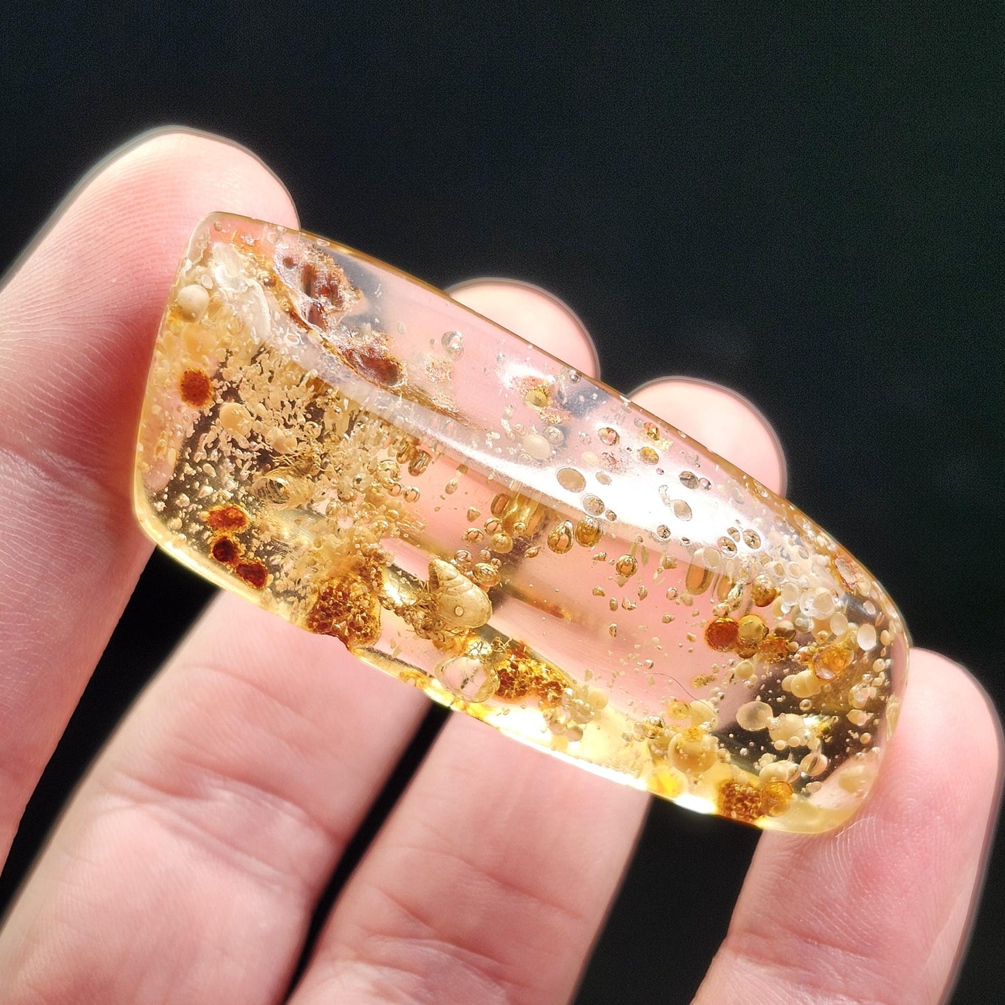 Amber with Moving Enhydro & Insects 6.8g