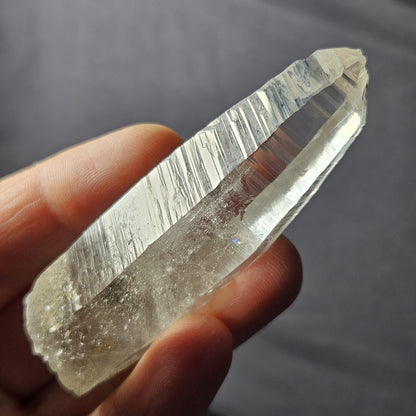 Ganesh Himal Quartz Crystal with Green Chlorite (70mm x20mm): Sacred Himalayan Crystal