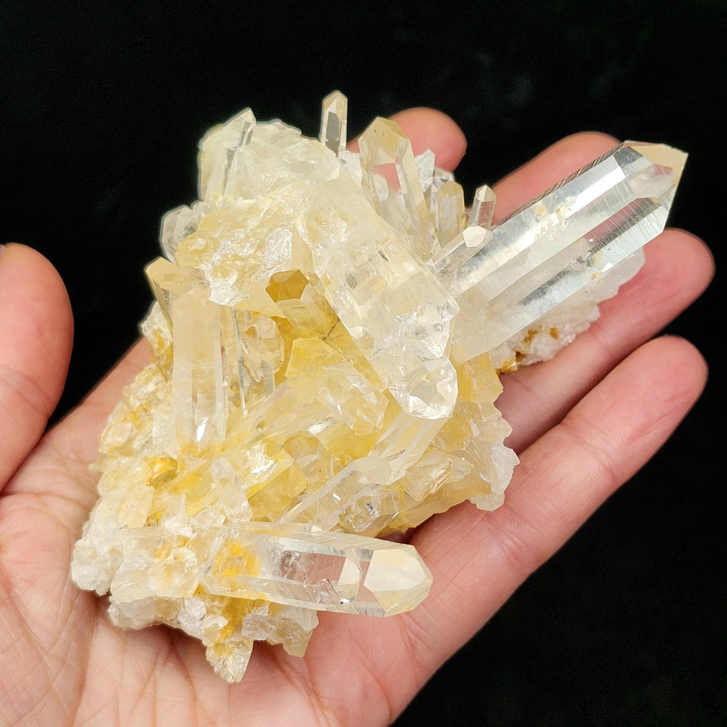 Golden Lemurian Quartz Cluster 257g