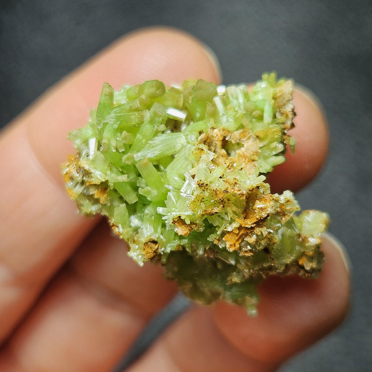 Starburst Pyromorphite Crystal, Rare Green Pseudomorph Specimen (30x27mm)