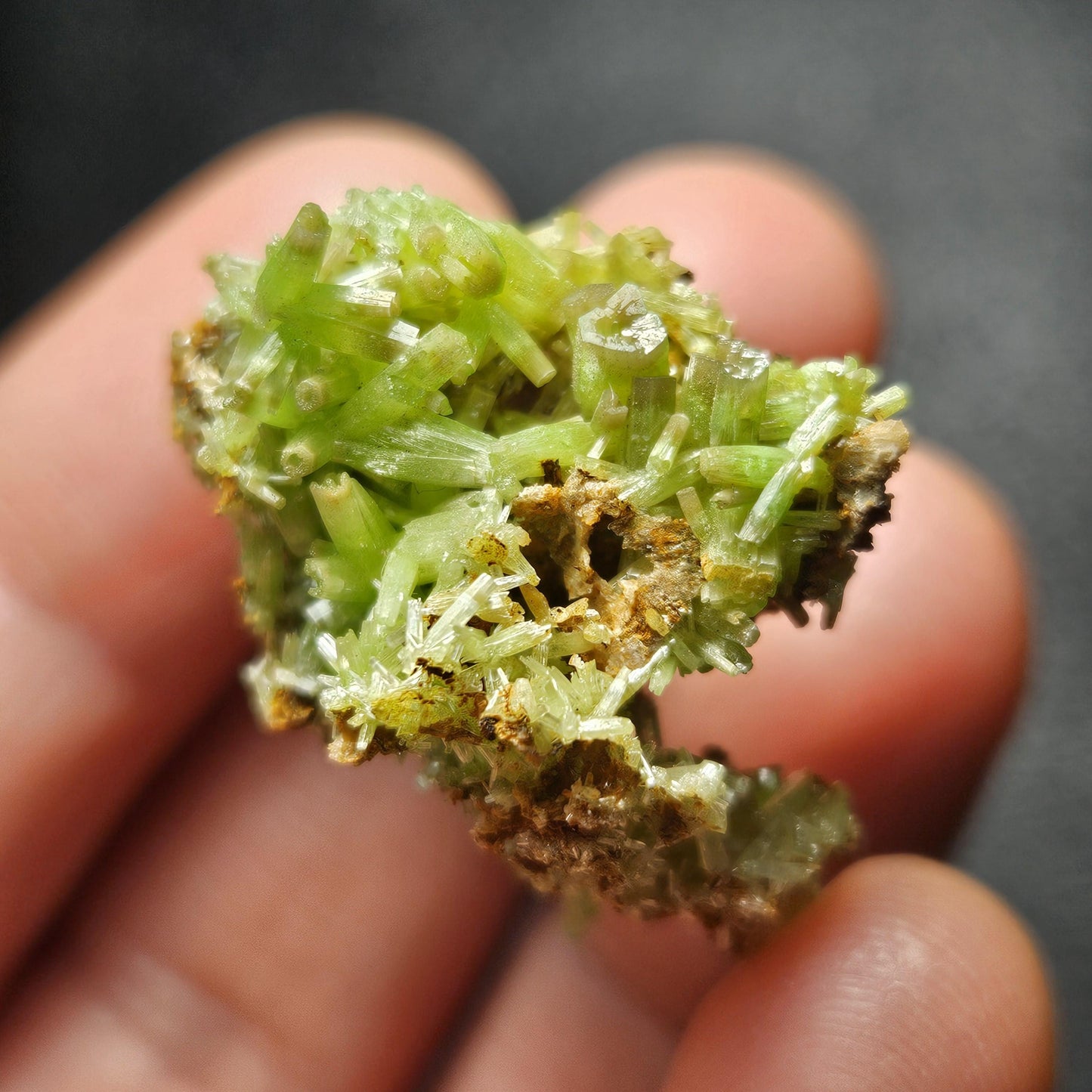 Starburst Pyromorphite Crystal, Rare Green Pseudomorph Specimen (30x27mm)