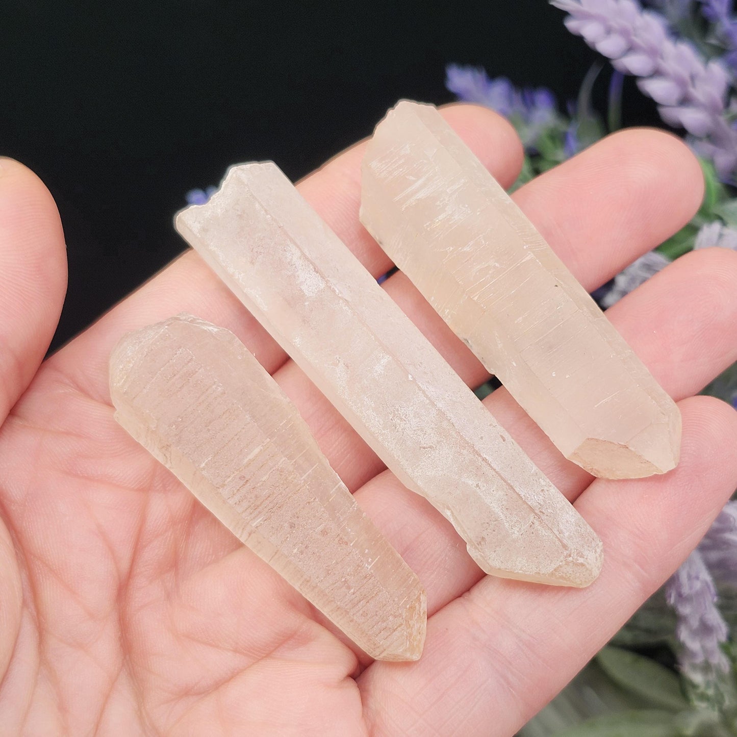 Pink Frosted Laser Quartz Crystal