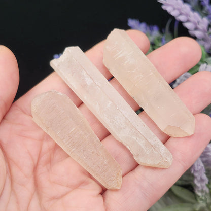 Pink Frosted Laser Quartz Crystal