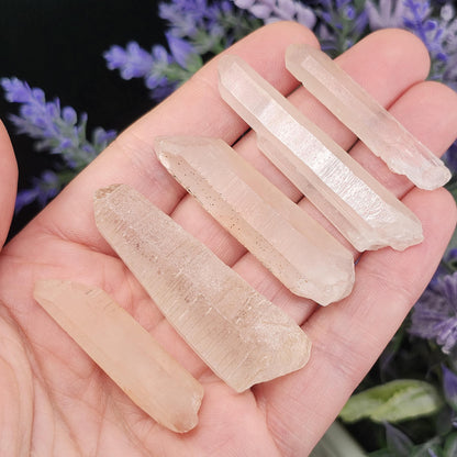 Pink Frosted Laser Quartz Crystal