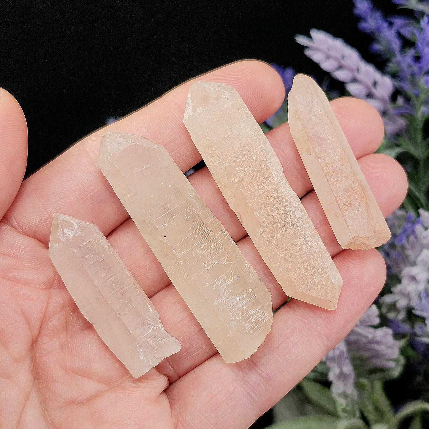 Pink Frosted Laser Quartz Crystal