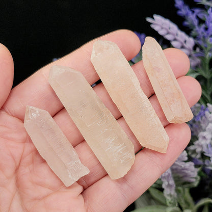 Pink Frosted Laser Quartz Crystal