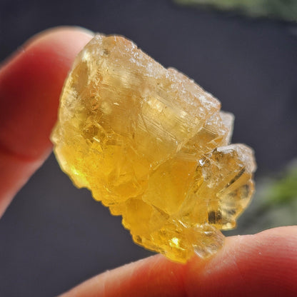 Cubic Yellow Fluorite Crystals from Morocco