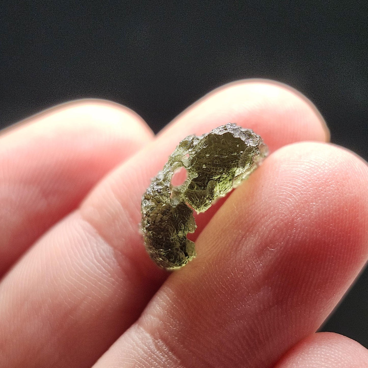 Moldavite 1.4g with Natural HOLE
