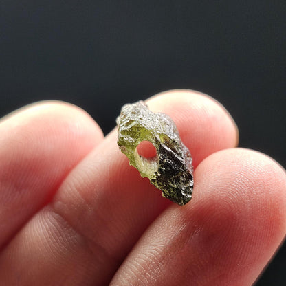 Moldavite with Natural HOLE Specimen