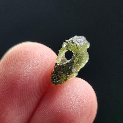 Moldavite with Natural HOLE Specimen