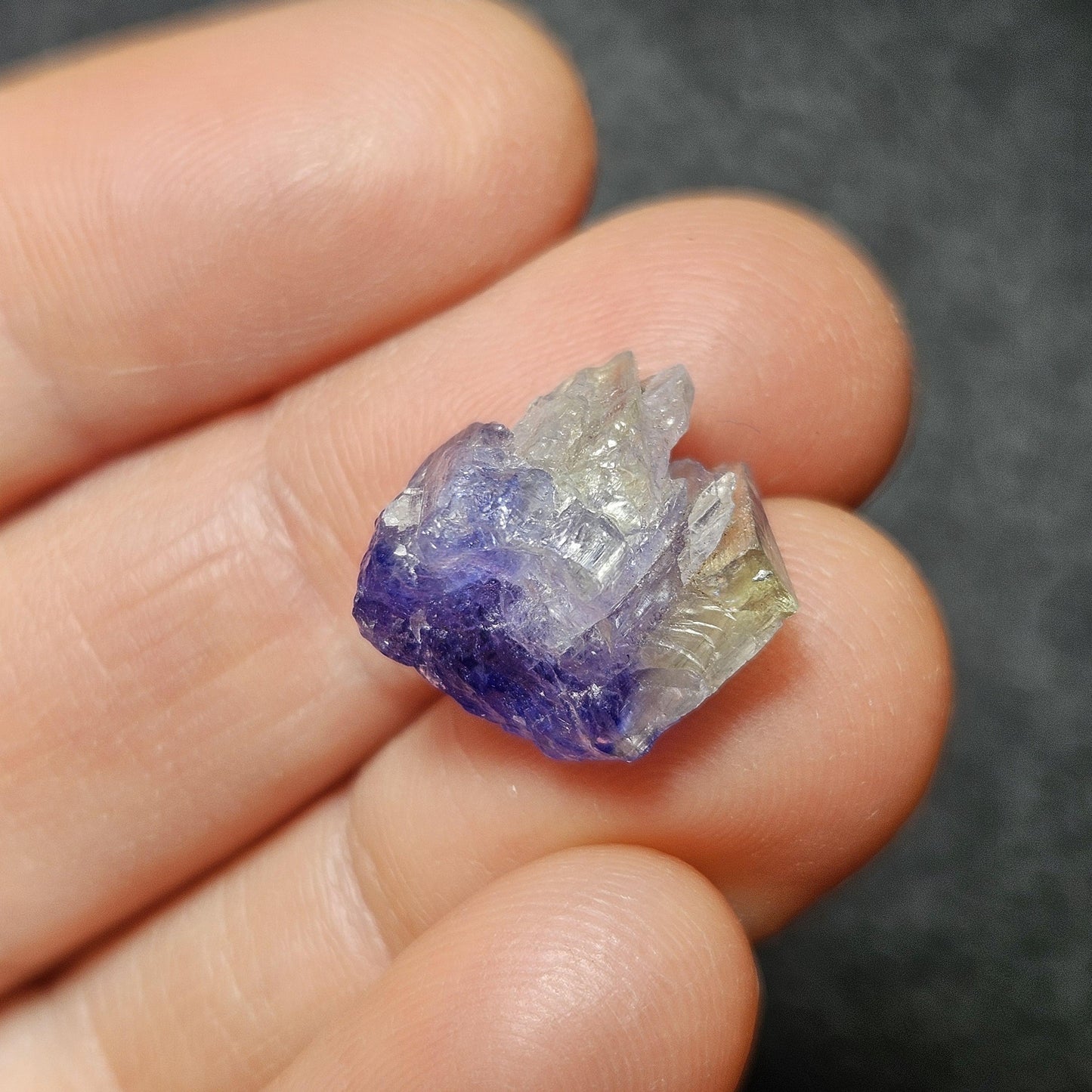 Bicolor Tanzanite Crystal (2.54g)