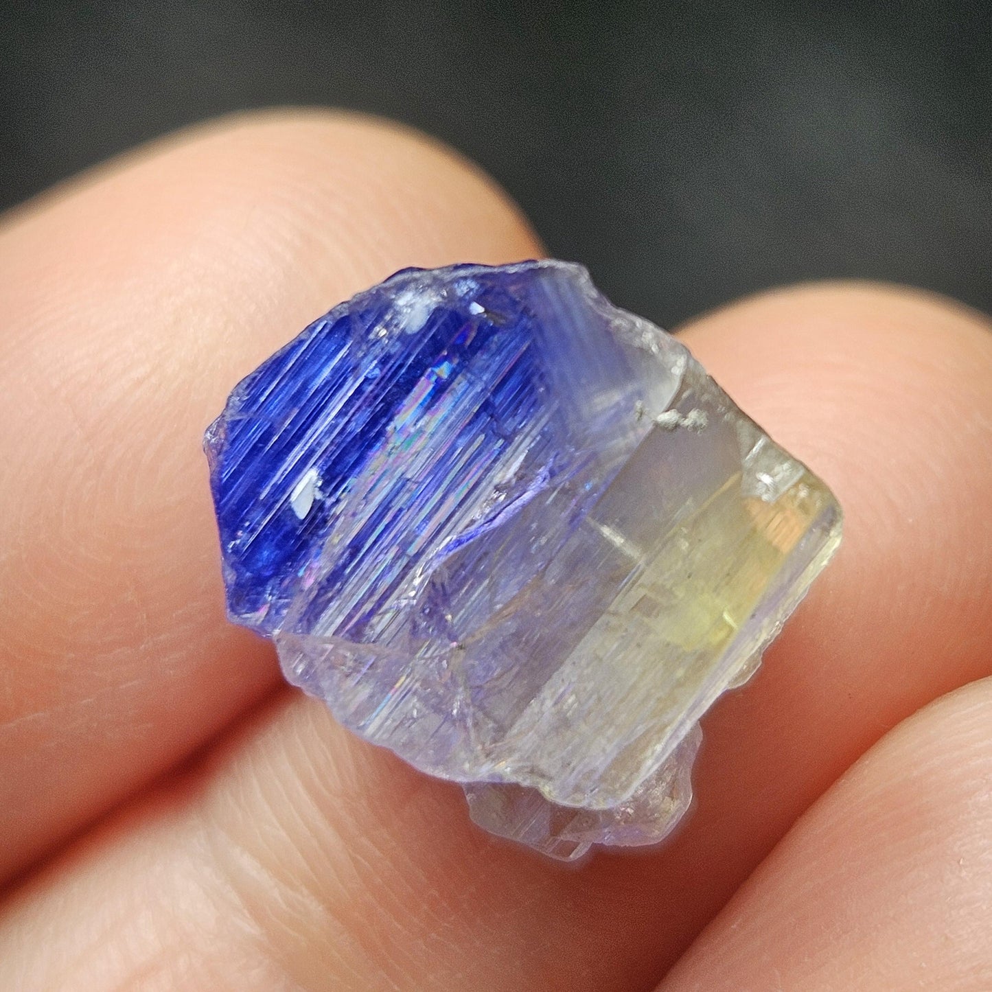 Bicolor Tanzanite Crystal (2.54g)