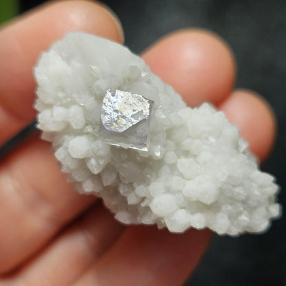 Cubic Phantom Fluorite on Quartz from Huanggangliang Mine in Inner Mongolia