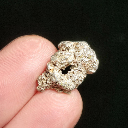 Native Silver Nugget 2.7g with Natural HOLE from Michigan USA
