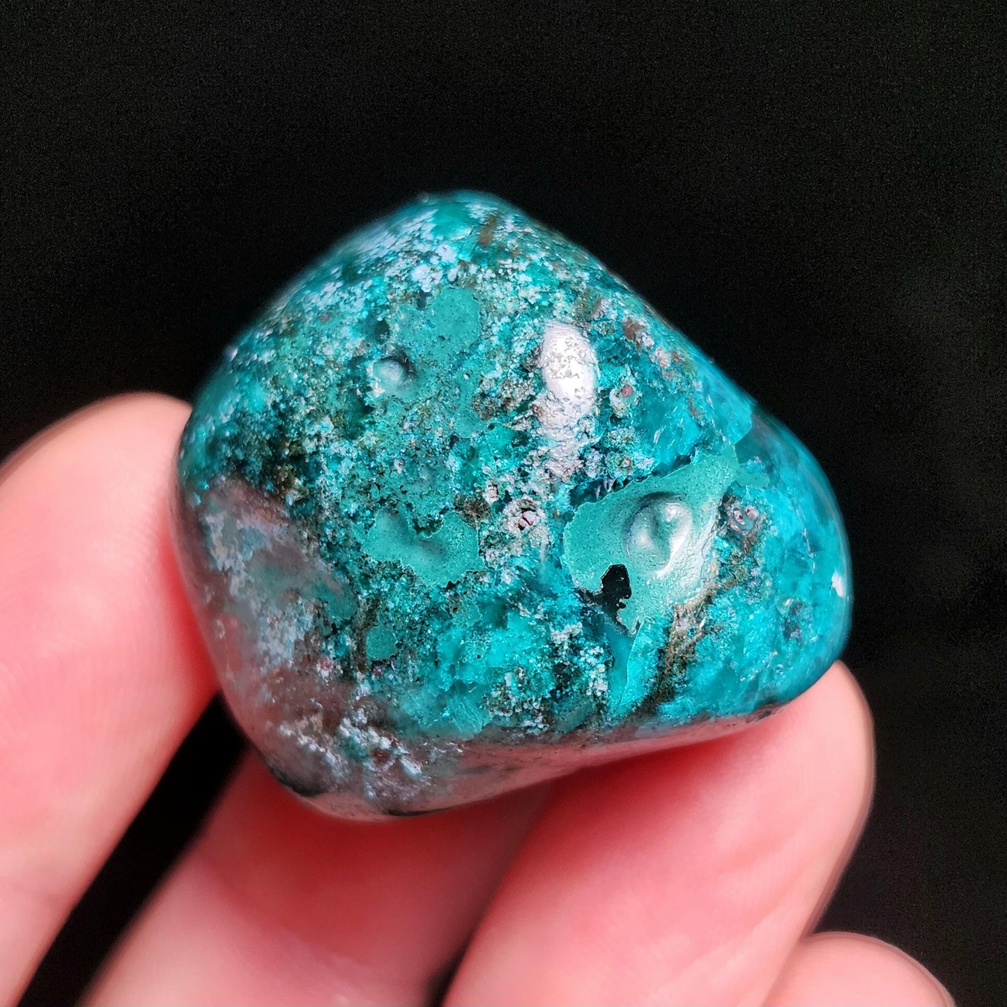 Polished Dioptase Crystal from the Congo 38.36g, Congo Dioptase Specimen, DRC Dioptase Crystal