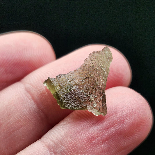 Moldavite Angel Chiming Tektite .4g, Genuine Moldavite