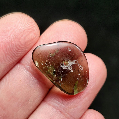 Polished Moldavite Bead: Authentic Czech Tektite Crystal (1.7g, 20mm x 14mm x 3mm)