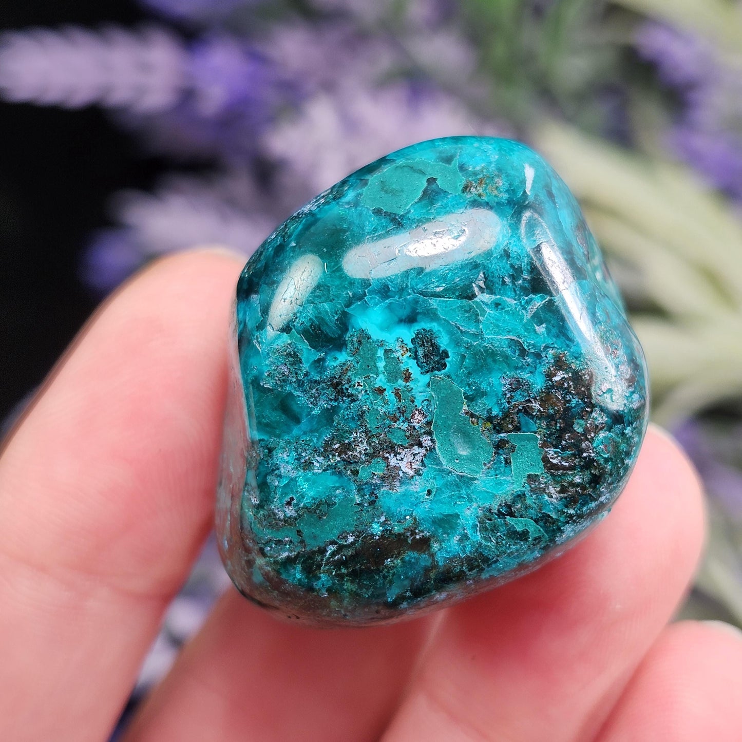 Polished Dioptase Crystal from the Congo 38.36g, Congo Dioptase Specimen, DRC Dioptase Crystal