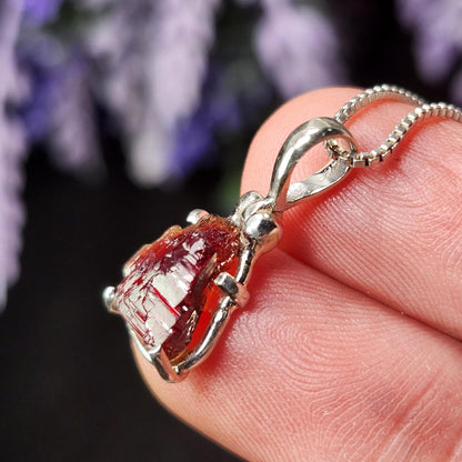 Etched Garnet Pendant