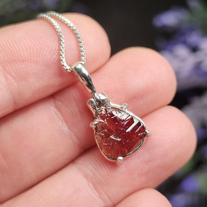 Etched Garnet Pendant
