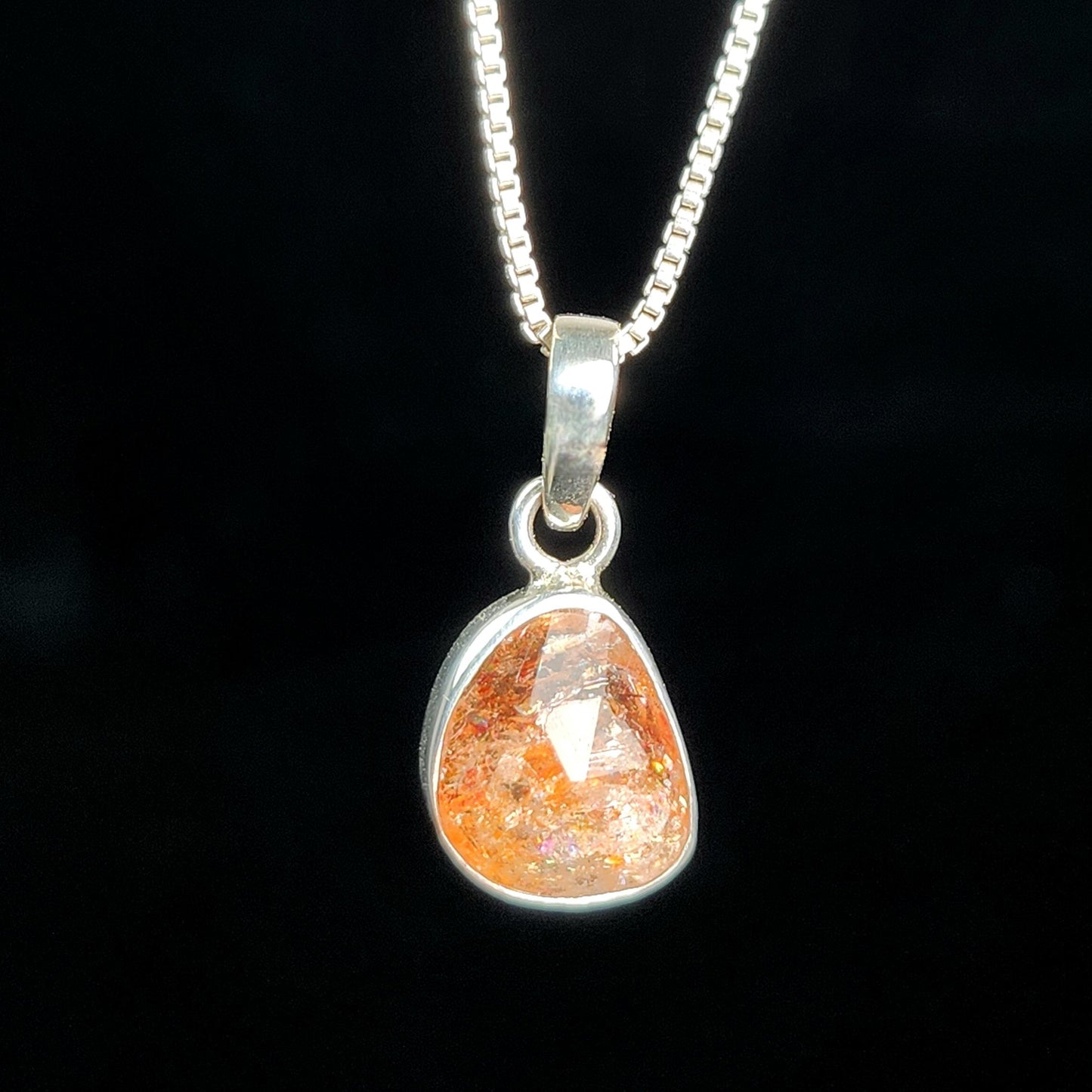 Faceted Sunstone Pendant