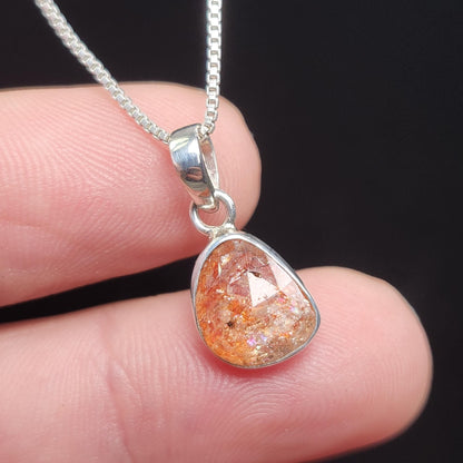 Faceted Sunstone Pendant