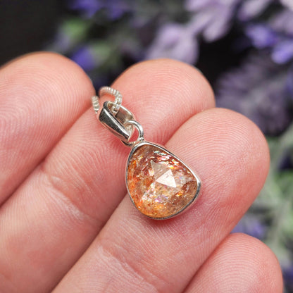 Faceted Sunstone Pendant