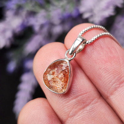 Faceted Sunstone Pendant