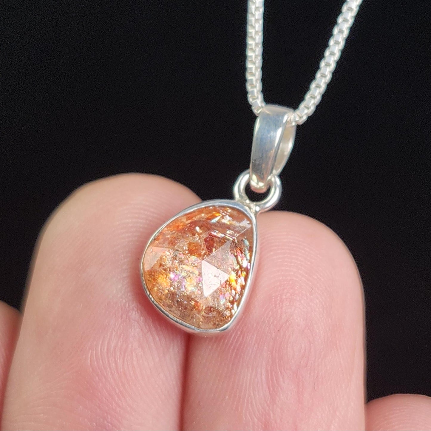 Faceted Sunstone Pendant