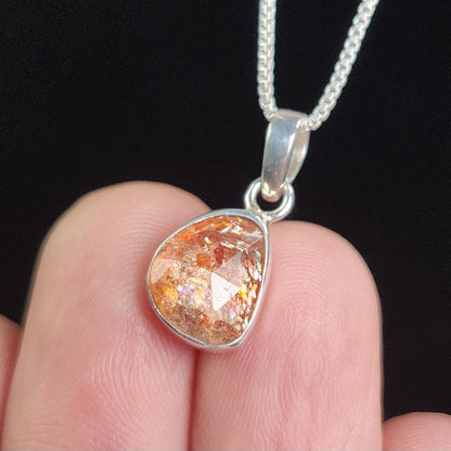 Faceted Sunstone Pendant