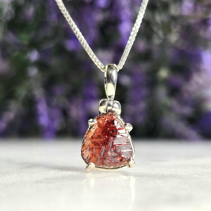 Etched Garnet Pendant