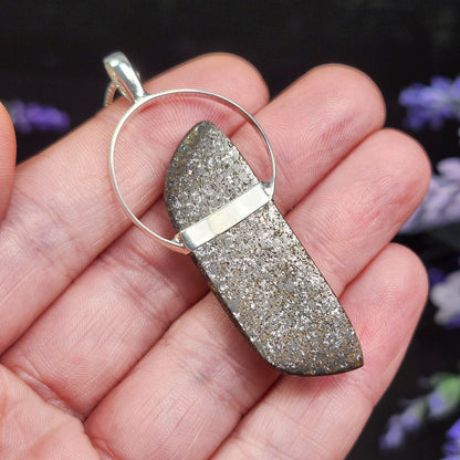 Meteorite Pendant, Natural Meteorite Sterling Silver Necklace
