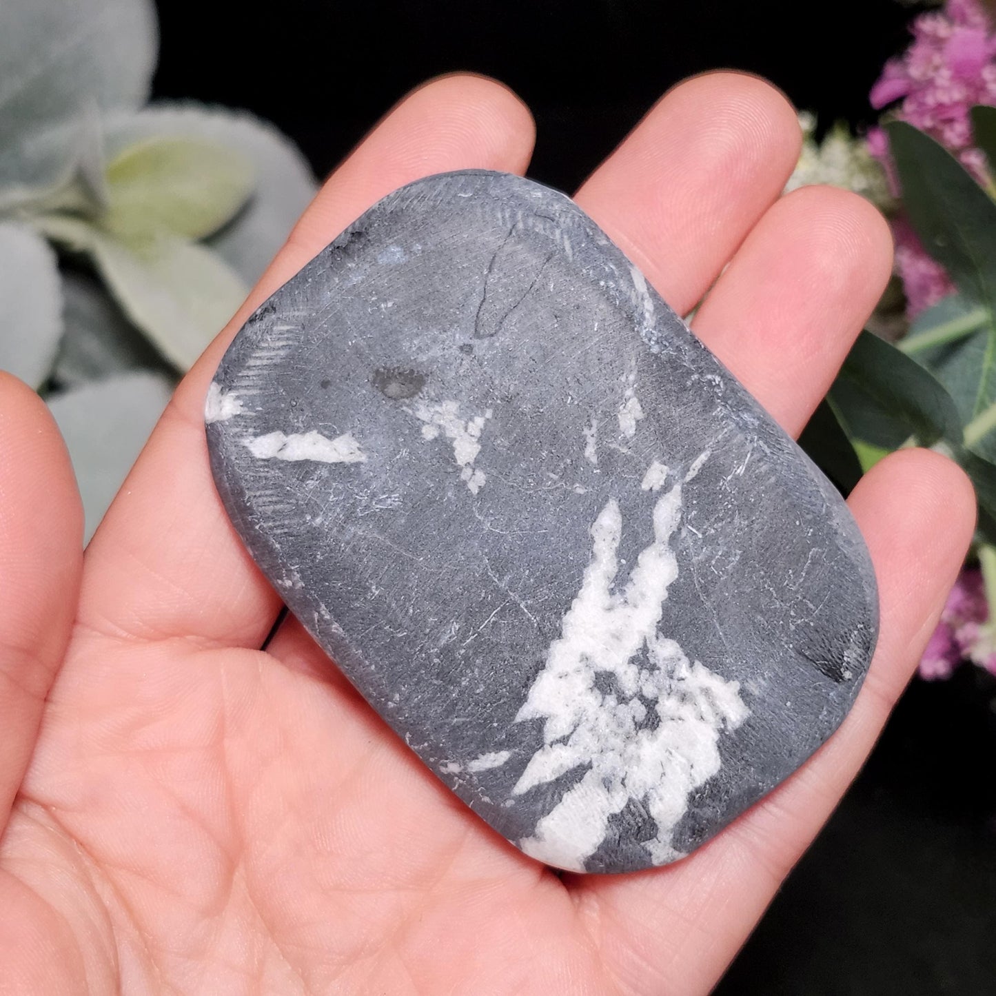 Chrysanthemum Stone, Polished Palm Stone