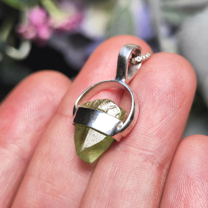 Terminated Peridot Pendant, Sterling Silver