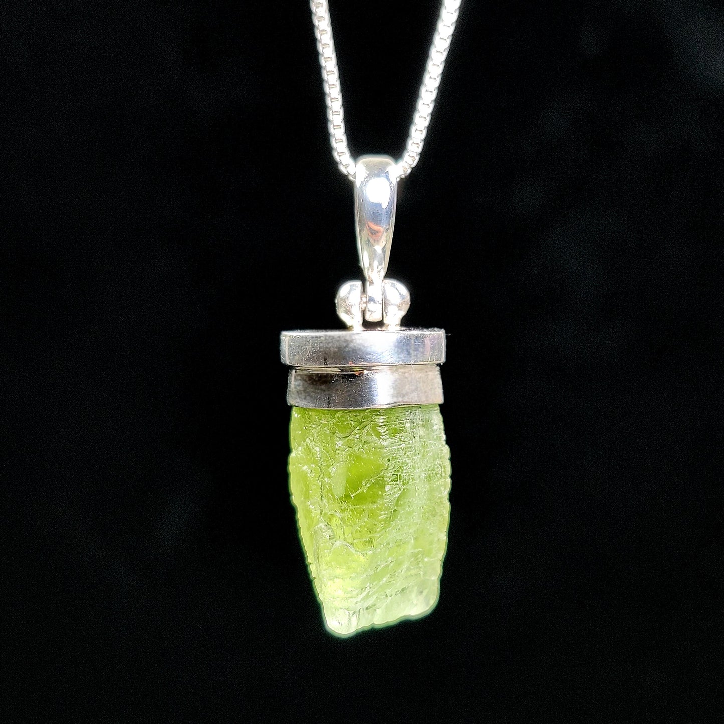 Terminated Peridot Pendant, Sterling Silver