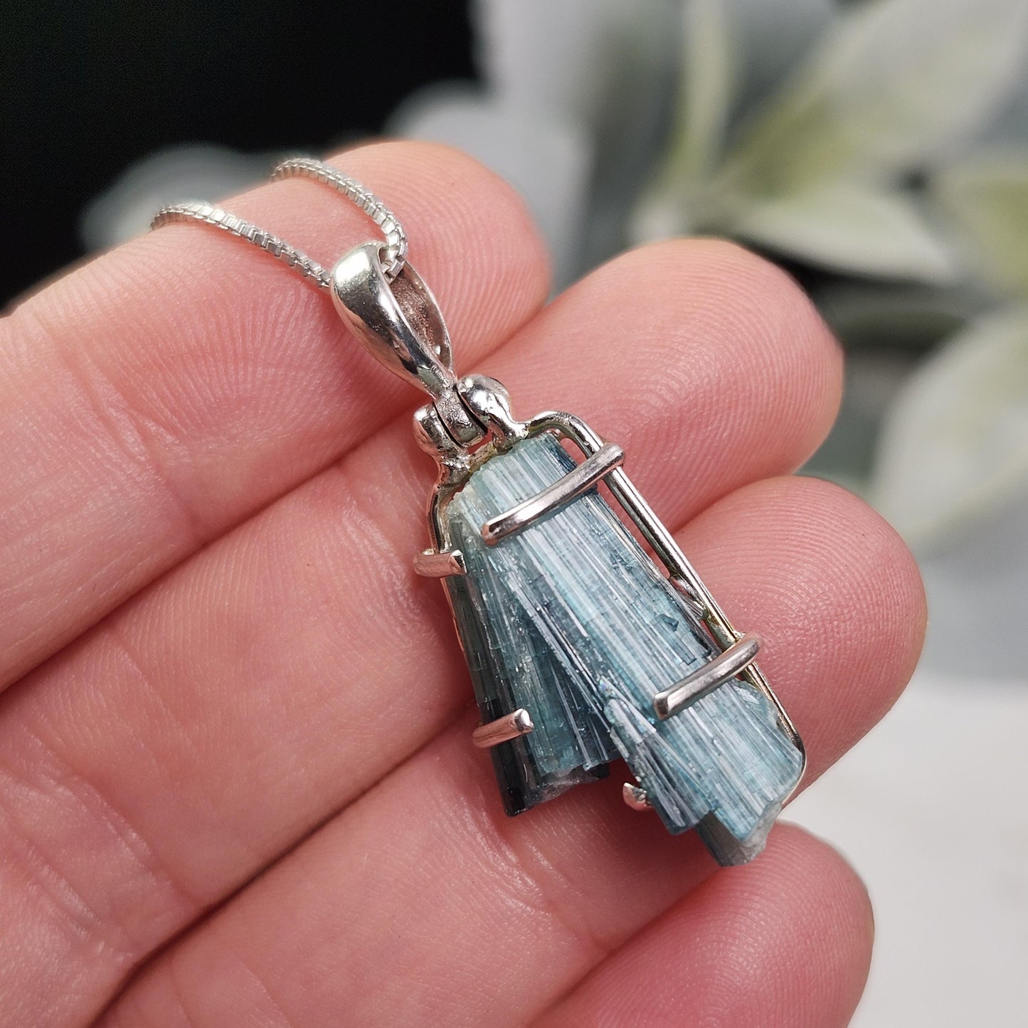 Blue TWIN FLAME Tourmaline Pendant