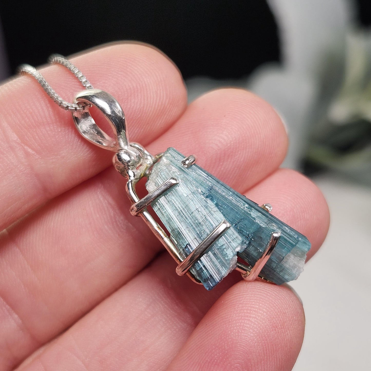 Blue TWIN FLAME Tourmaline Pendant