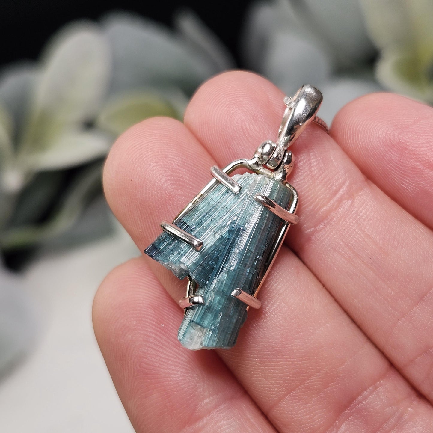 Blue TWIN FLAME Tourmaline Pendant