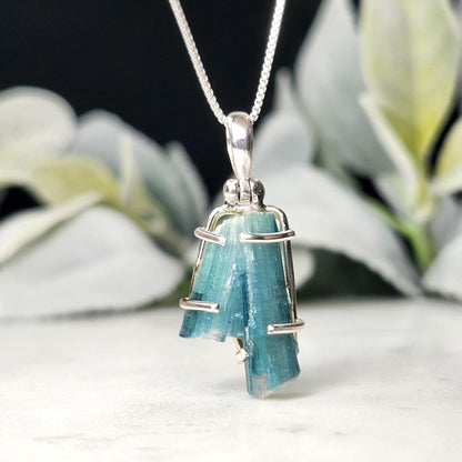 Blue TWIN FLAME Tourmaline Pendant
