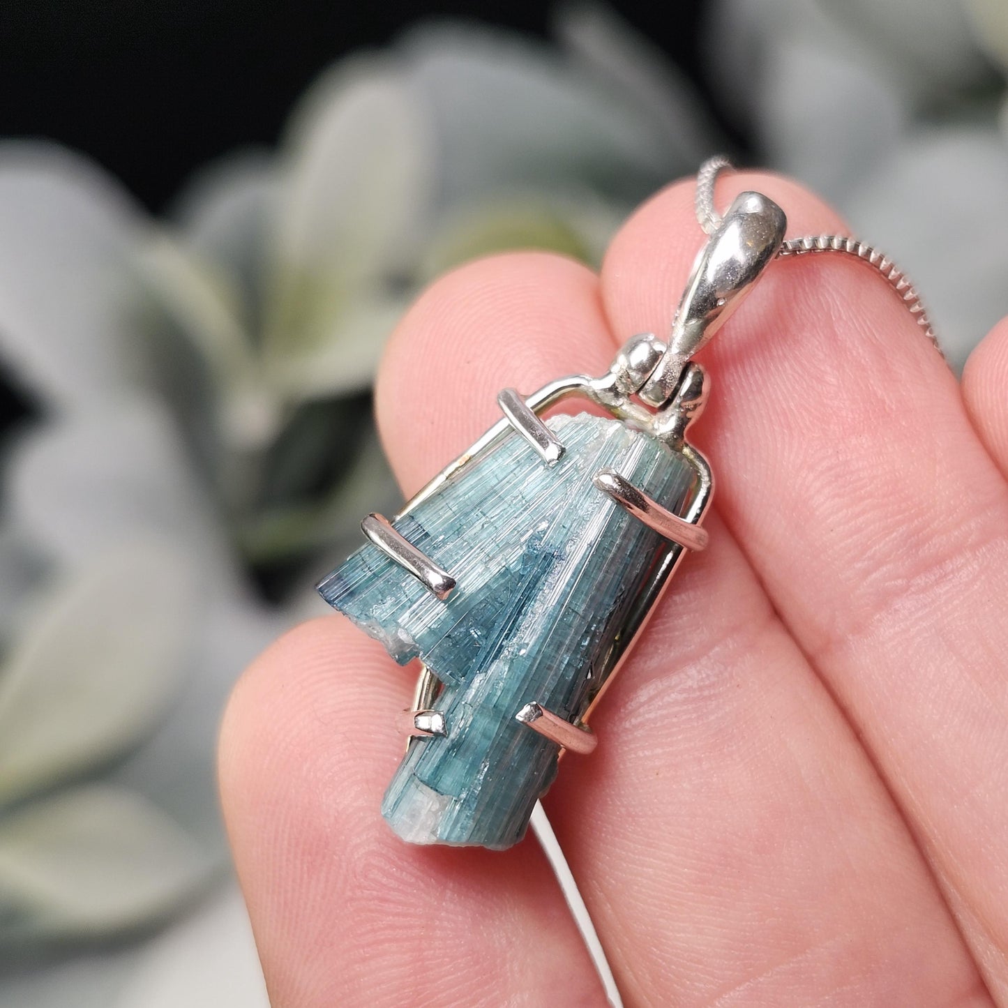 Blue TWIN FLAME Tourmaline Pendant