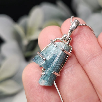 Blue TWIN FLAME Tourmaline Pendant