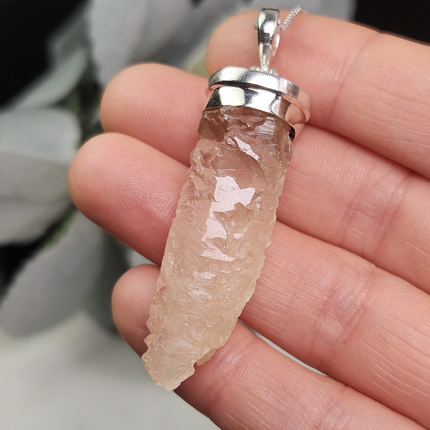 Pink Nirvana Quartz Pendant with Natural HOLE
