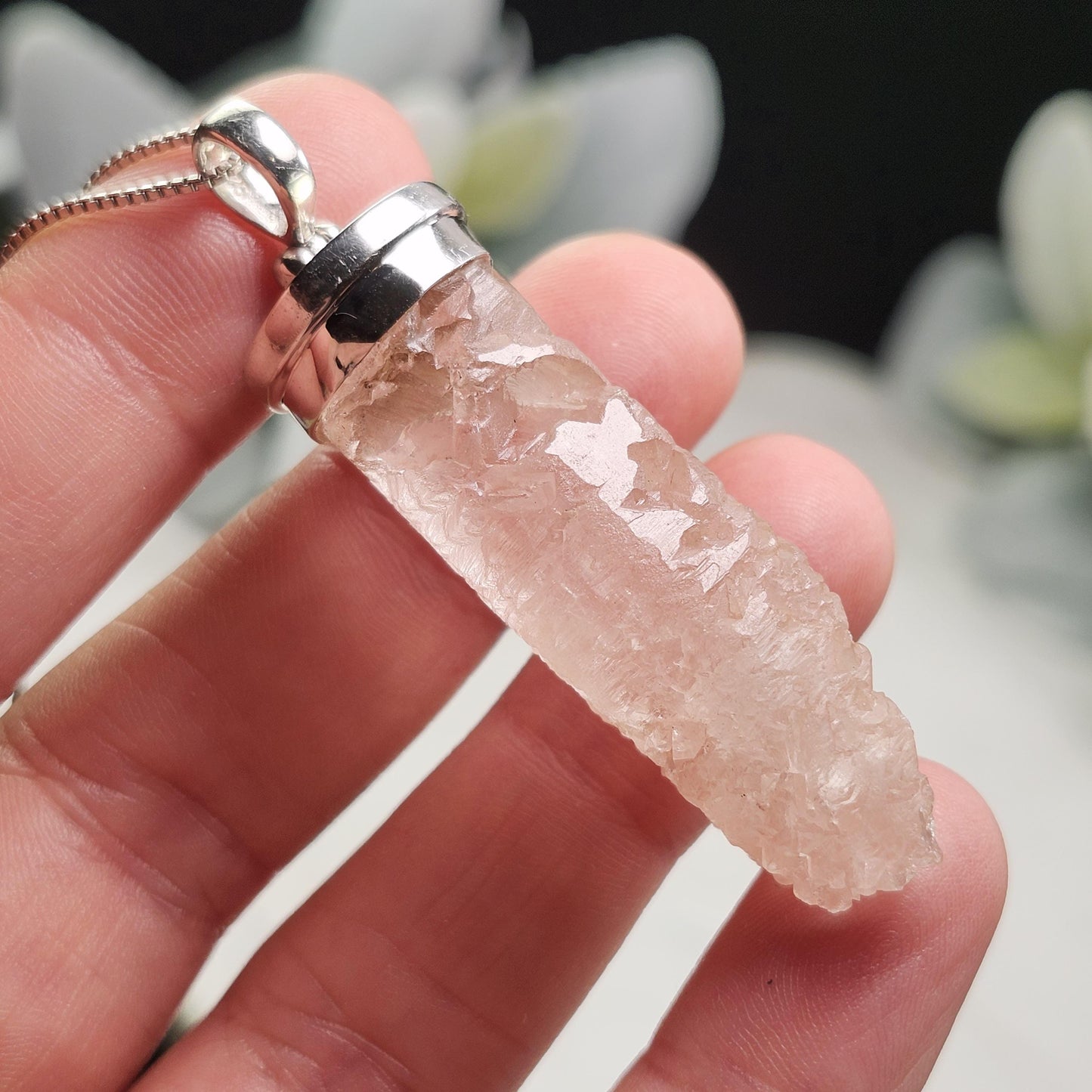 Pink Nirvana Quartz Pendant with Natural HOLE
