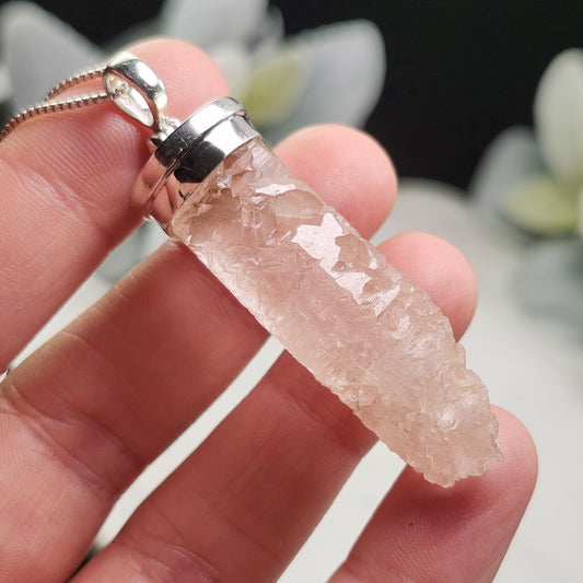 Pink Nirvana Quartz Pendant with Natural HOLE