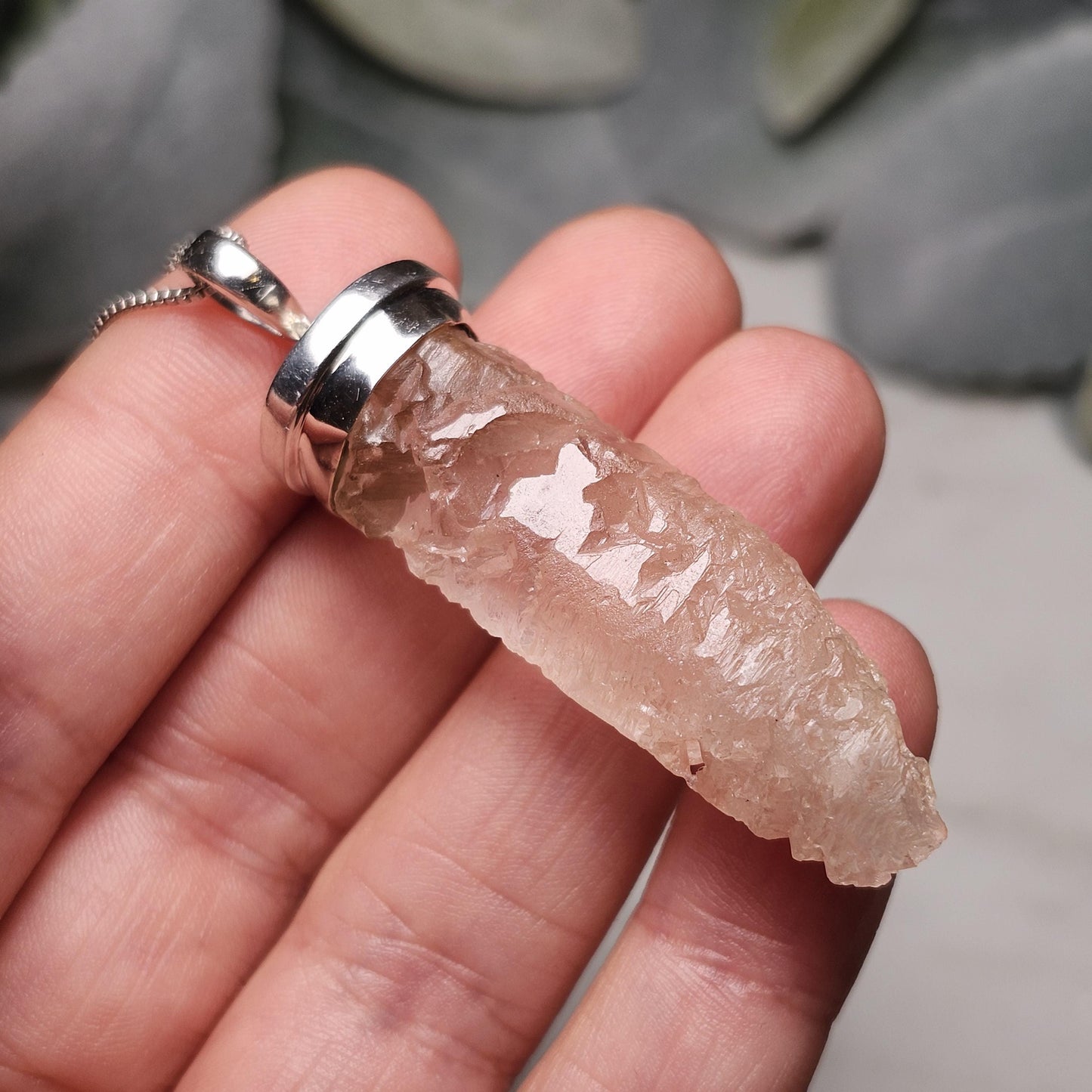 Pink Nirvana Quartz Pendant with Natural HOLE