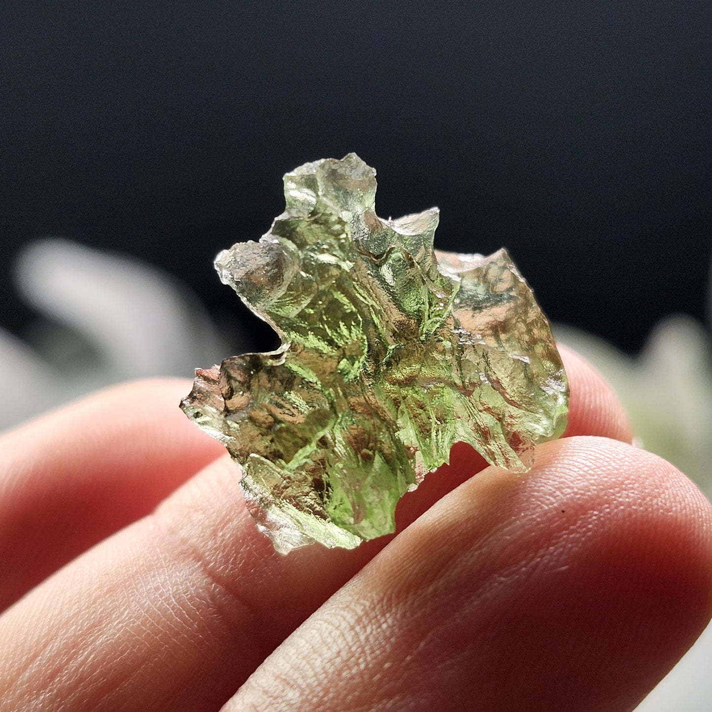 Besednice "Hedgehog" Moldavite 1.73g with Natural HOLE