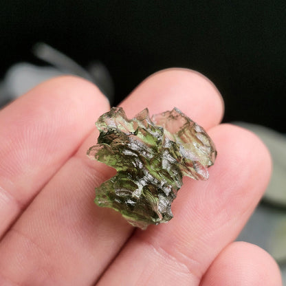 Besednice "Hedgehog" Moldavite 1.73g with Natural HOLE