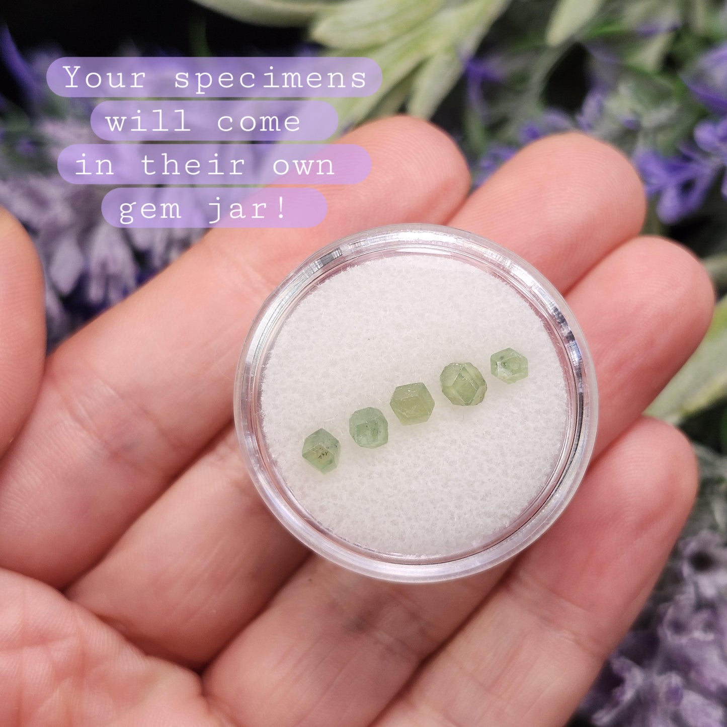 Green Demantoid Garnet Dodecahedron Crystals (Set of 5)