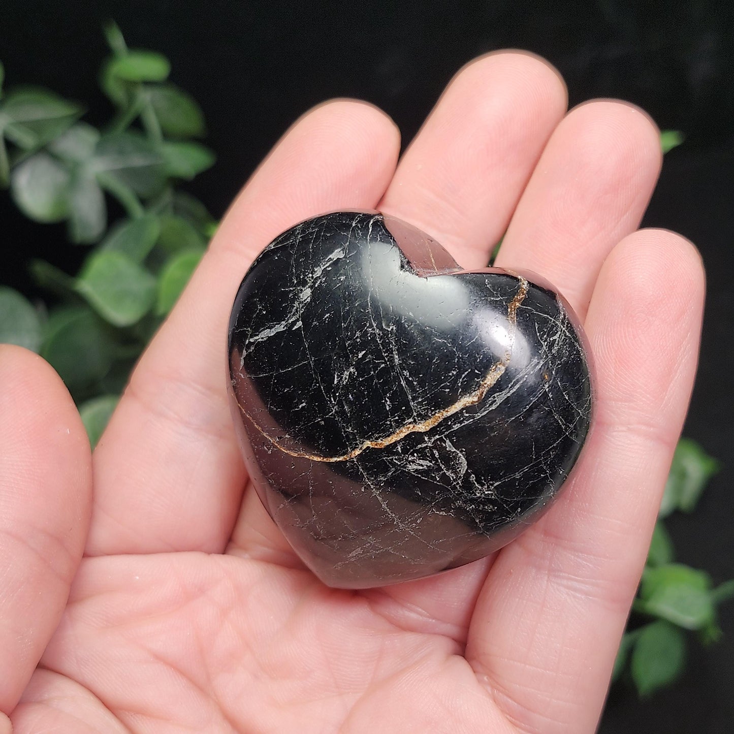 Black Tourmaline Crystal Heart