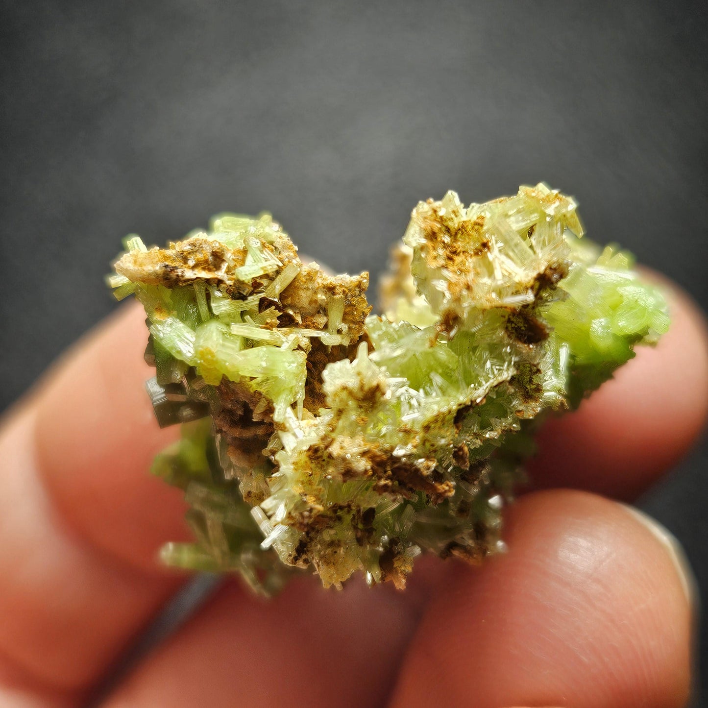 Starburst Pyromorphite Crystal, Rare Green Pseudomorph Specimen (30x27mm)